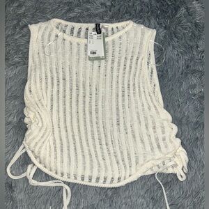 White Knit Sleeveless Top